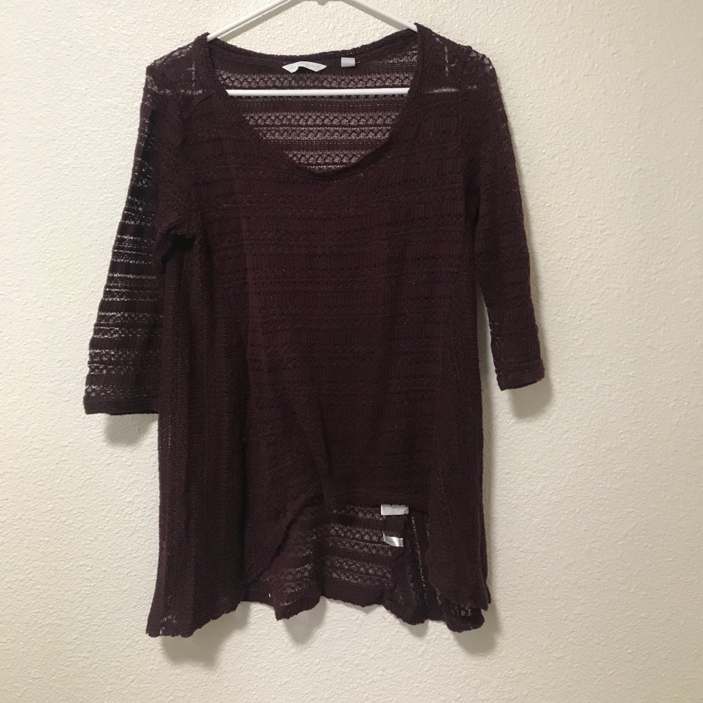 Dark purple see through top